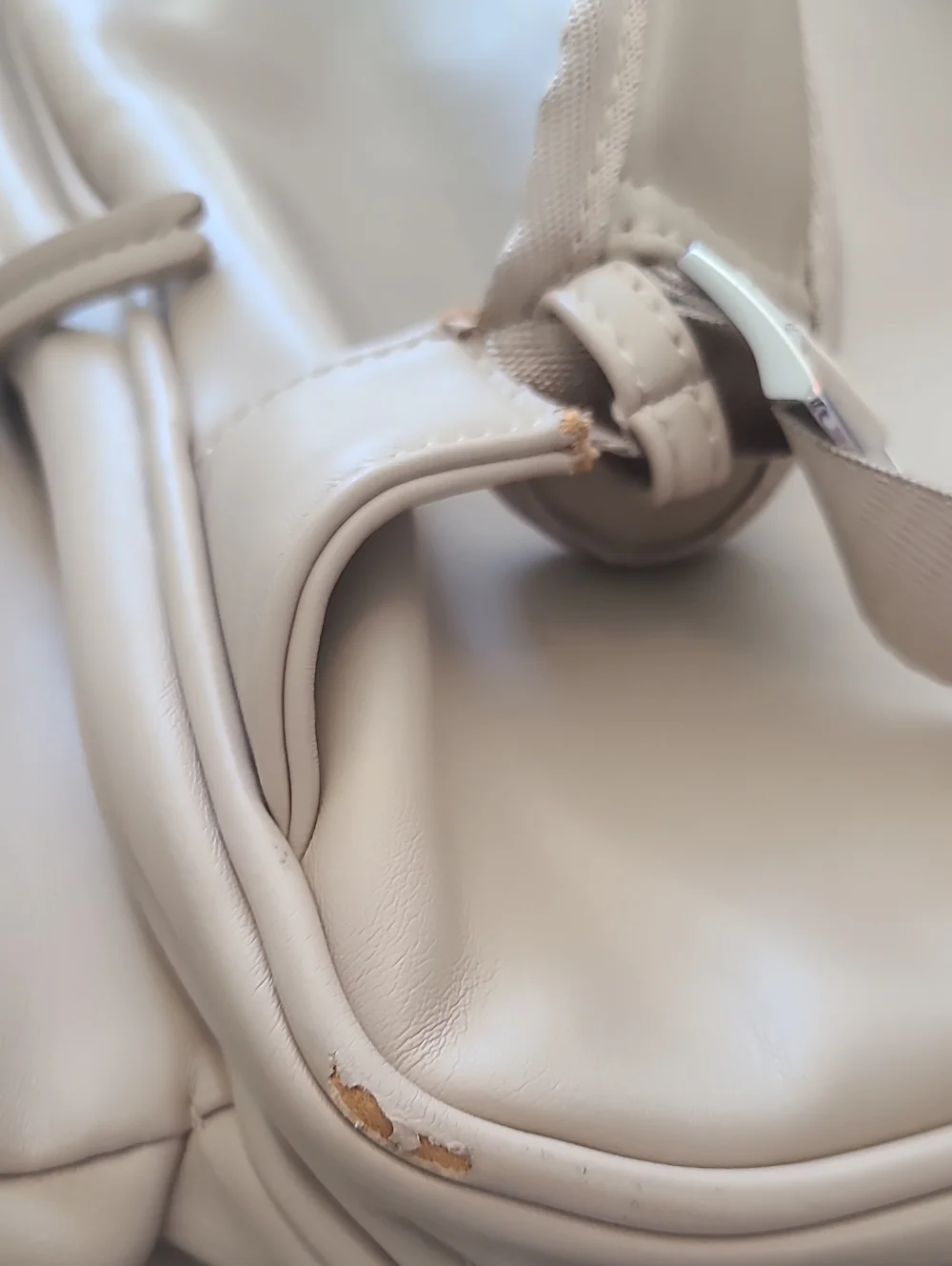Neutral Quilted Backpack with Top Handles